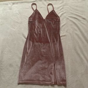 Forever 21 Dusty Rose Pink Velvet Mini Going Out Dress Size S